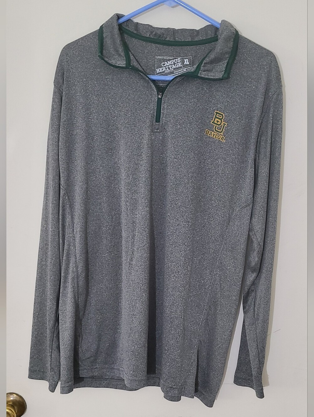 Baylor University Bears Long-Sleeve Quarter-Zip Shirt XL Campus Heritage